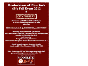Flyer for the 2012 Fall Event at City Winery
