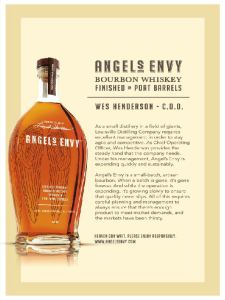 Angel's Envy bourbon tasting card