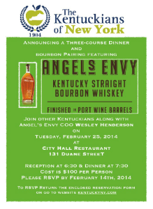 Invitation to the Angel's Envy dinner