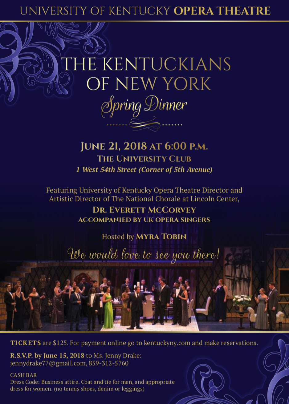 Invitation to the 2018 Spring Dinner at The University Club