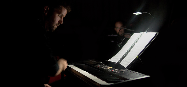 John Austin Clark at the keyboard